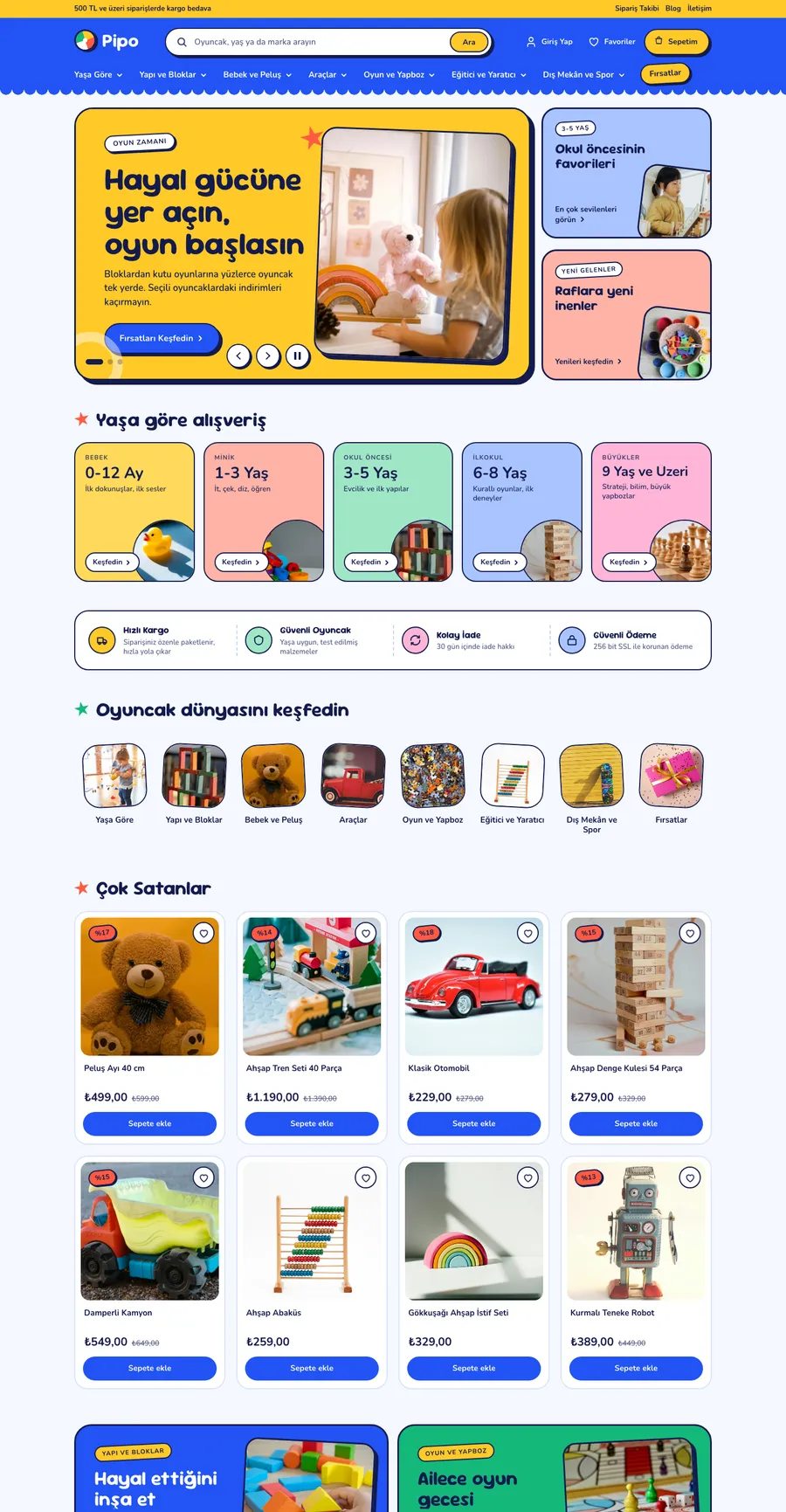 Pipo konsept e-ticaret sitesi tasarımı